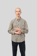 Nusantara Slim Fit Long Sleeve Sculpted Whispers in Avocado