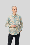 Nusantara Slim Fit Long Sleeve Type And Yap in Milky Blue