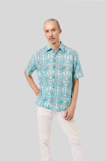 Maharaja Modern Fit Plastic Aqua in Sky