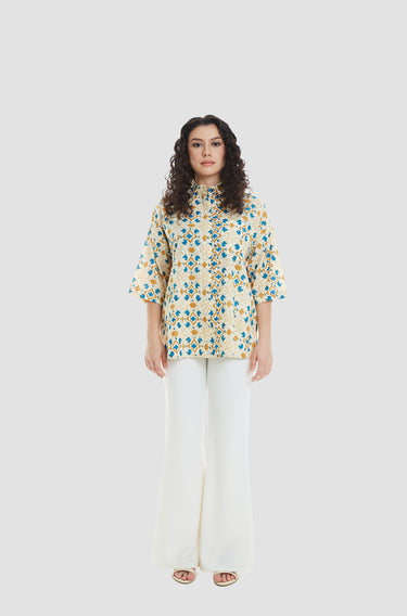 Maharani Miranda Top Simpul ( Lemon Curry Teal)