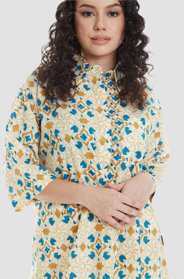 Maharani Miranda Top Simpul ( Lemon Curry Teal)